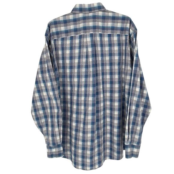 Neiman Marcus Men's Casual Shirt Button Up Light Blue Plaid - Picture 2 of 5